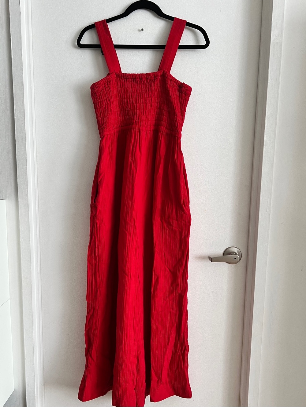 Quince 100% Organic Cotton Gauze Smocked Wide Leg Jumpsuit - Picture 3 of 5